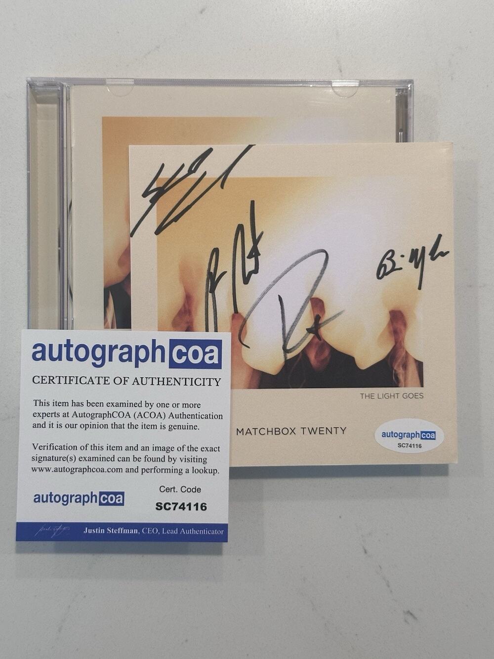 MATCHBOX 20 (Twenty) Where The Light Goes Signed CD Autograph ACOA Certified 11